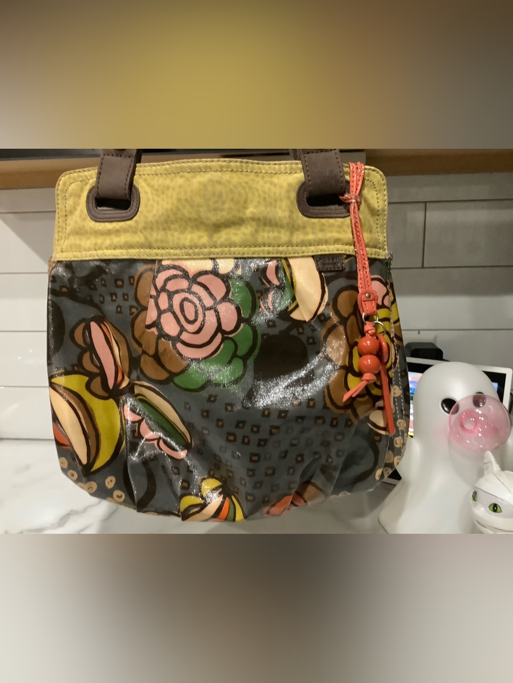 Fossil Floral Pattern Purse and Zip Wallet - Orange, Yellow, Green